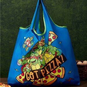 Blue Pizza Graphic Tote Bag